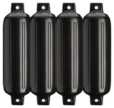 Polyform G-4 PACK BLACK G Series Fenders 4-Count Multi-Pack - 6.5" x 22", Black